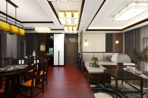 [长治城市人家装饰]东方今典140平三房两厅新中式风格