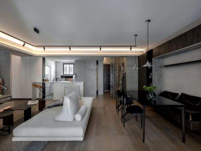 施南古城124平简约风格三居室装修案例