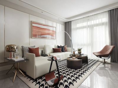 金桂公馆99平轻奢风格二居室装修案例