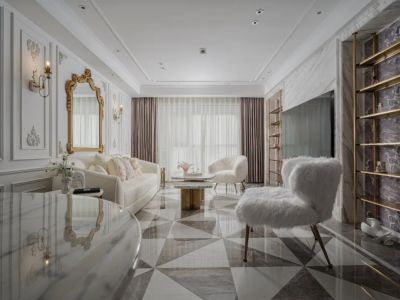 莲湖花园99平法式风格二居室装修案例