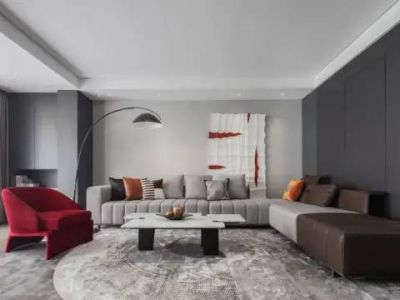 清江新城124平现代风格三居室装修案例