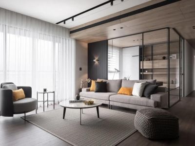 临沧碧桂园137平三居室现代极简风格装修案例