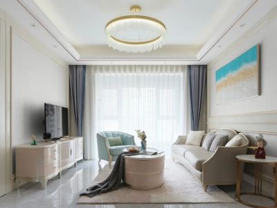 九尊上苑112平欧式风格三居室装修案例