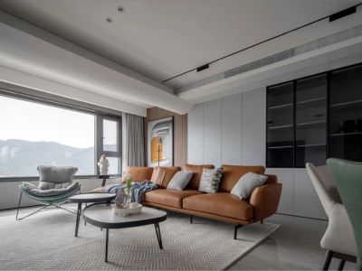 新湖巴山春晓124平简约风格三居室装修案例