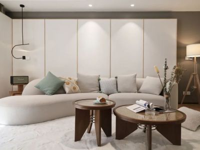 左岸丽川118平简约风格三居室装修案例