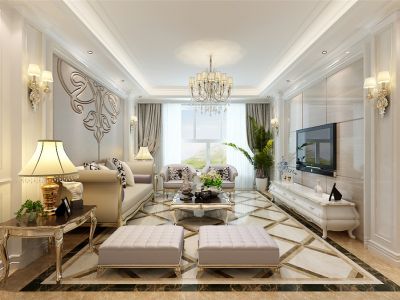 建业天明观山悦欧式风格143平米四室两厅装修案例