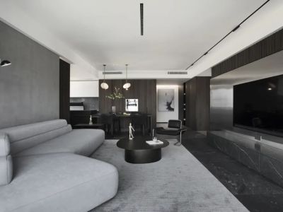 左岸丽川132平现代风格三居室装修案例