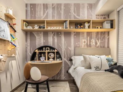 岳阳小区113平米北欧风格三居装修案例