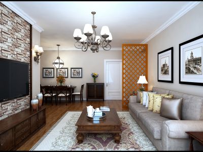 中金·启城91平米混搭风三居装修案例