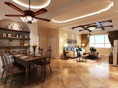 中海城锦城89平米美式风格装修案例