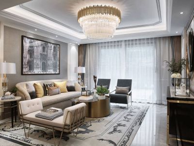 华发国宾壹号97平米法式风格三居装修案例