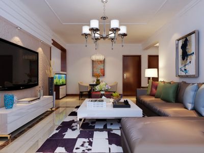 金威郦都121平米现代风三居装修案例