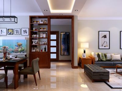 中源明珠116平米混搭风格三居装修案例