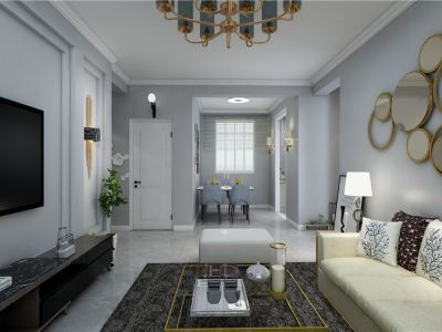 梅花苑93平米现代风二居装修案例