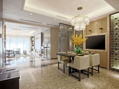 新城域花园120平米混搭风格三居装修案例