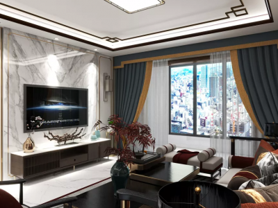 金马·赣江学府130平四房两厅新中式风格装修案例