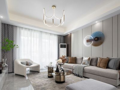 中泽纯境140㎡四居室现代风格装修案例