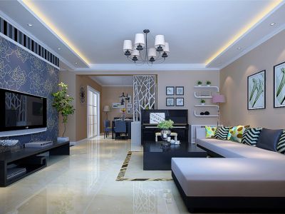 海上印象135平米现代风格三居装修案例