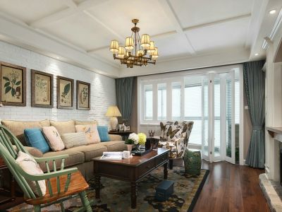 广源国际社区120平米美式风格三居装修案例