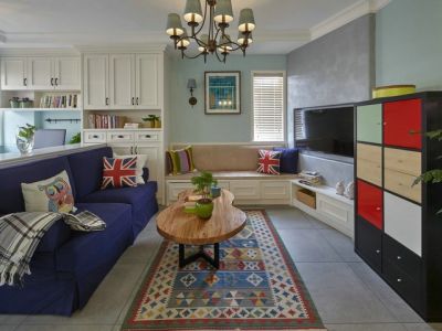 盛天东郡89平米美式风格二居装修案例