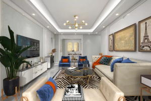 [长治城市人家装饰]帝豪天成102平三房两厅轻奢风格案例