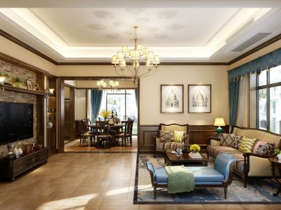 龙光玖珑湖255平米轻奢风格别墅装修案例