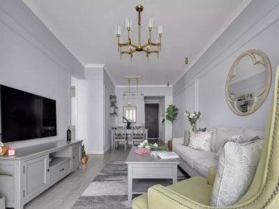 金山映海78㎡二居室现代美式装修案例