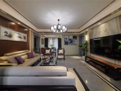 保利熙悦150平四居室新中式风格装修案例