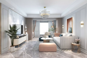 [中博装饰]群升江山城150平四房两厅轻奢风格案例