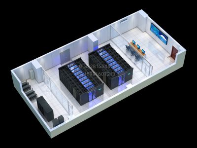 科技学院机房微模块效果图制作装修案例