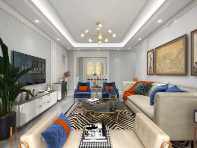 高景苑102平三房两厅轻奢风格