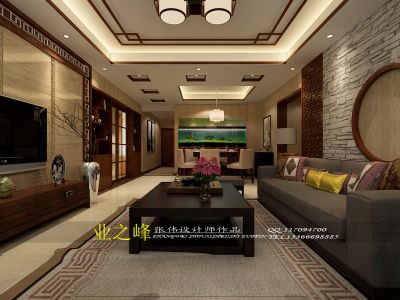 广电局144平中式风格三居室装修案例