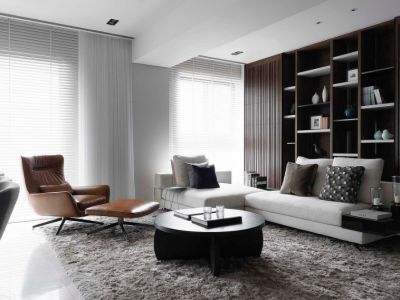 保利西山林语128平极简风格三居室装修案例