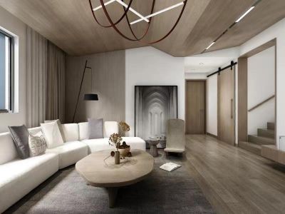 安居工程86平轻奢风格三居室装修案例