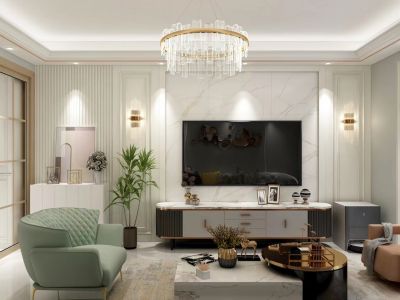 天纵城104平轻奢风格装修案例