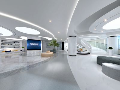 3200平办公室现代风格装修案例