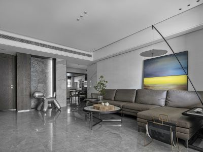 中冶德贤御府现代风格100平三居装修案例