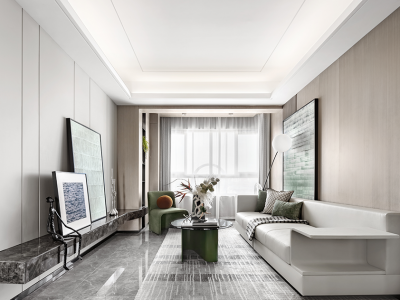 保利城现代风格90平米装修案例