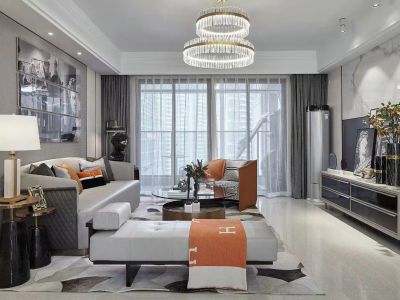 建业云熙府轻奢风格136平米三室两厅装修案例