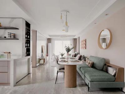 拉德芳斯现代小清新风137平米三室两厅装修案例