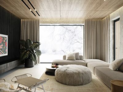 春江花月98平简约风格三居室装修案例