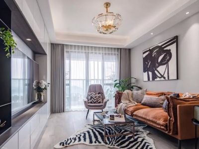 暨阳景江花园混搭风格90平三居室装修案例