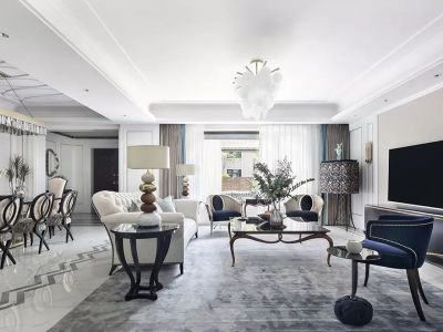 新华联铂悦府121平方三居室现代装修案例