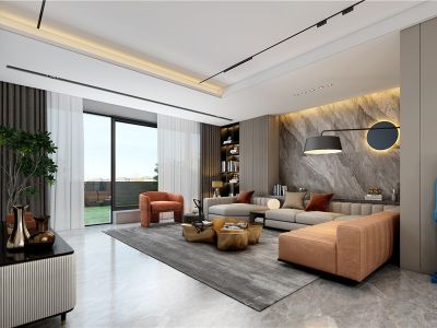 万科城140平复式现代风格装修案例