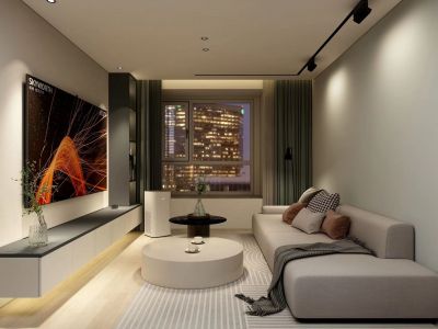 华润万象城100平现代风格二居室装修案例