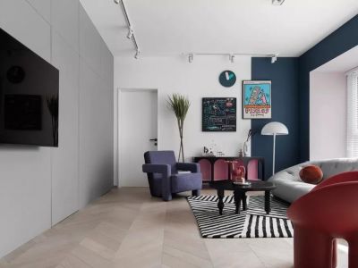 鸿基湖畔新城105平混搭三居装修案例