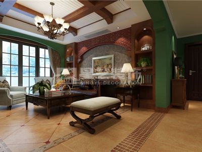 世贸滨江二期158平四居美式风格装修案例