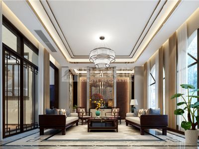 美加印象别墅206平新中式装修案例