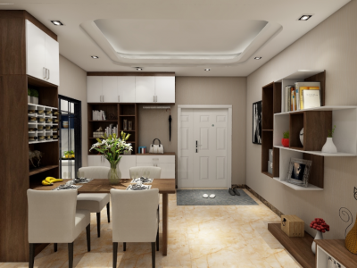 华洋圣苑103平现代风格装修案例