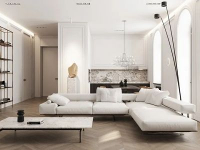 大泽响水湾118平简约风格三居室装修案例